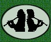 Courtly Music Unlimited Logo showing two baroque recorder players in silhouette